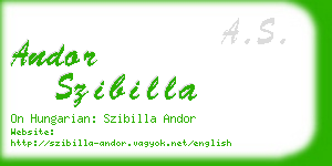 andor szibilla business card